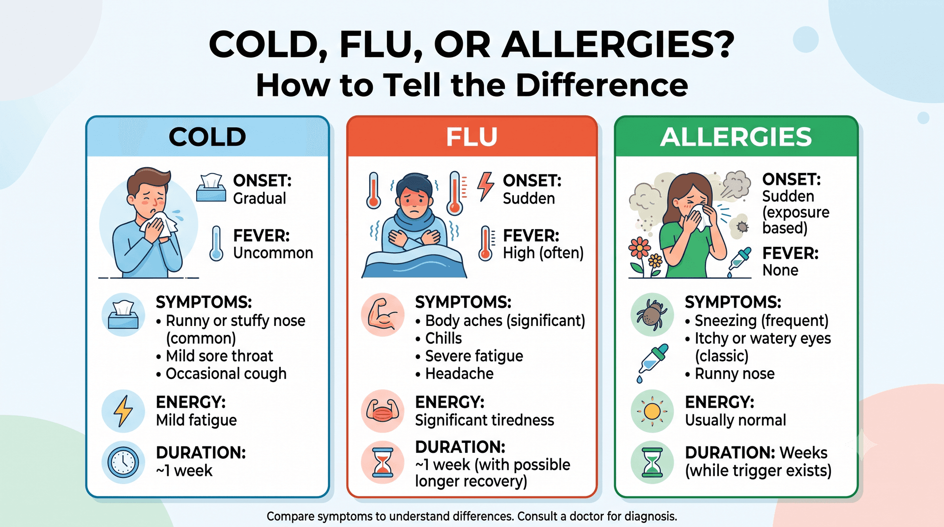 Cold, Flu, or Allergies? How to Tell the Difference