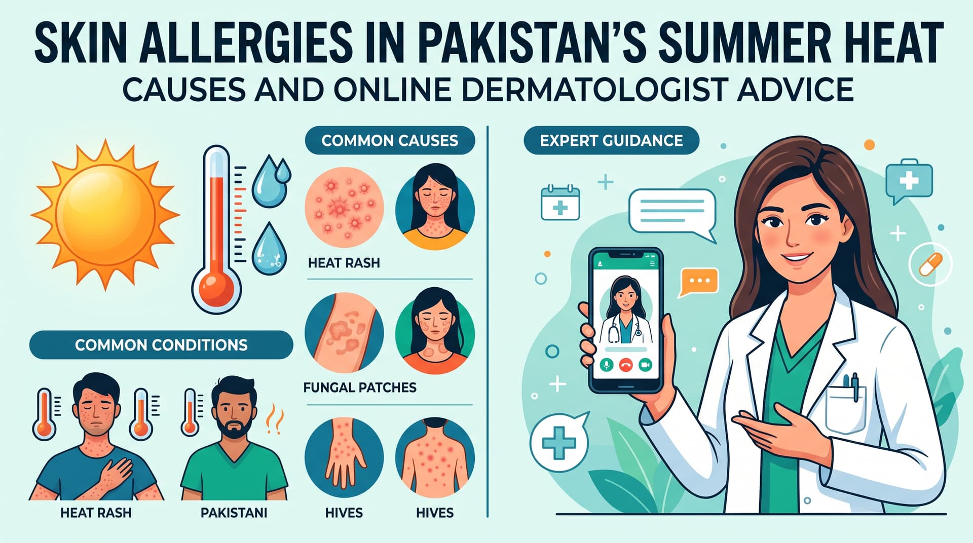 Skin Allergies in Pakistan's Summer Heat: Causes and Online Dermatologist Advice